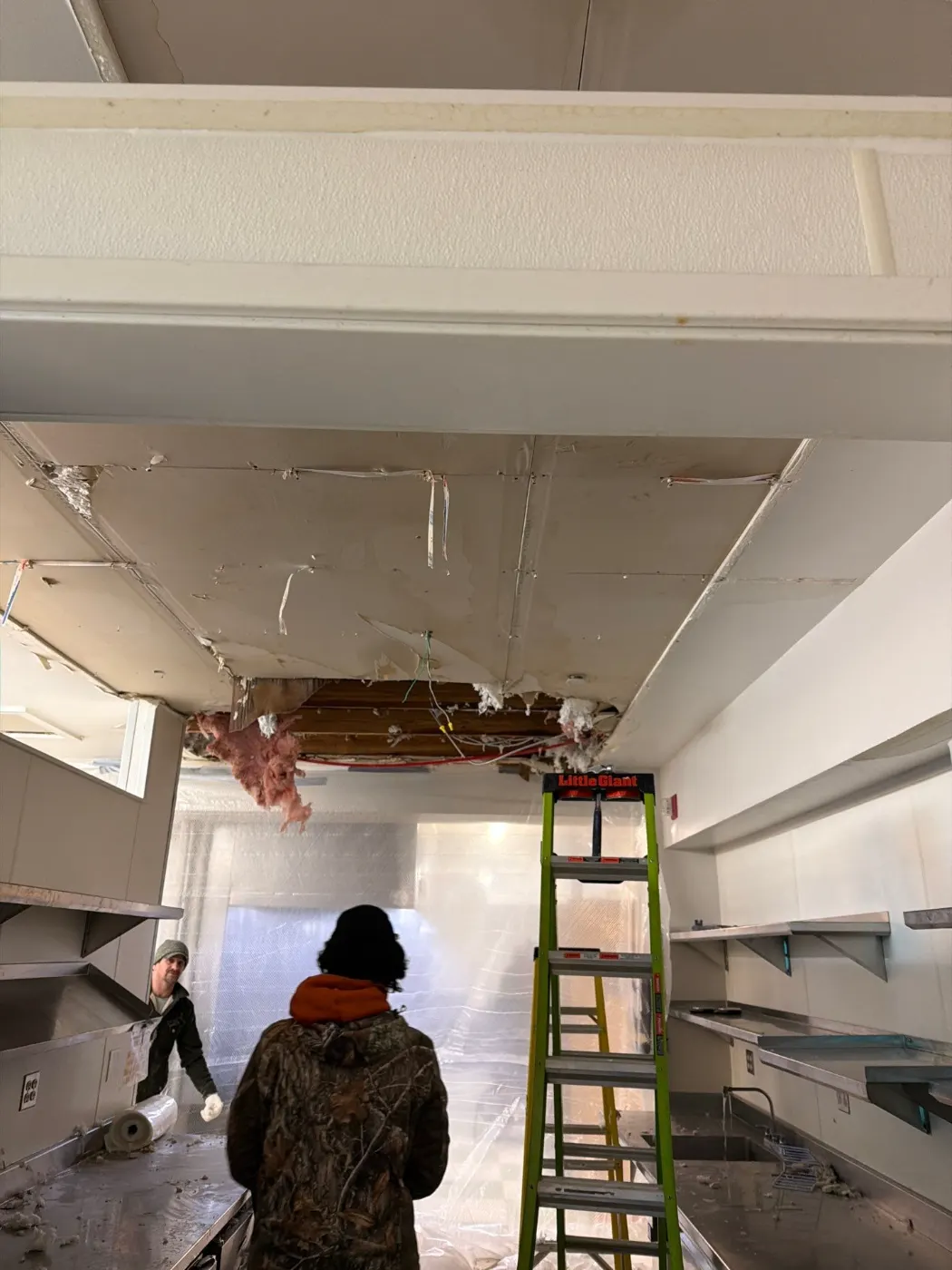 Moisture meter reading on drywall in Centennial water loss
